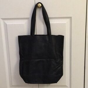 Baggu Leather Tote in Navy